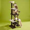 thumbnail image 3 of Vibrant Life 7-Level Cat Tree with Built-In Massager, Brown and Cream, 65", 3 of 10