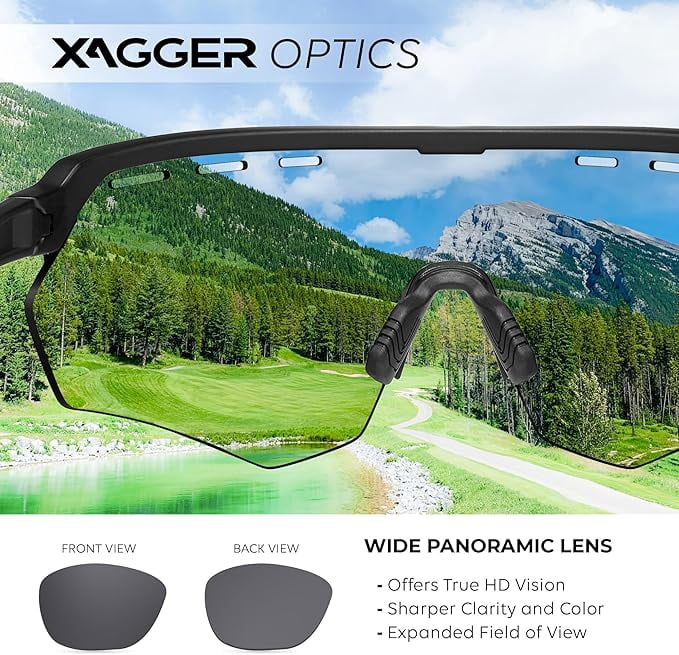 Xagger Sport Shield Sunglasses for Men Women Cycling Running Baseball UV400 Sun Glasses Wrap Around TR90 Frame