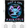 thumbnail image 5 of Axolotl Blanket for Girls, Just A Girl Who Loves Axolotls Gifts, Soft Cozy Flannel Throw Blanket Suitable for Sofa Bed Plush Blankets 50X60 Inch Kids Blanket, 5 of 5