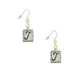 thumbnail image 2 of Delight Jewelry Silvertone Pebble Border Initial - T Gold Tone Infinity French Earrings, 2 of 4