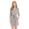 thumbnail image 4 of Spdoo Womens Nightgowns Robe Modal Sleepdress Kimono Bathrobe Lace Long Sleeve Soft Sleepshirt Loungewear Spa Robes Sleepwear XXL, 4 of 6