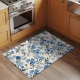 thumbnail image 2 of 2x3 Ft Entryway Area Rug, Vintage Blue Flower Kitchen Rug Runner Washable Floor Mat, Farmhouse Botanical Floral Retro Non Slip Indoor Door Mat Throw Carpet for Bathroom Living Room Bedroom, 2 of 8