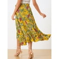 thumbnail image 4 of Fala medpiercon volantes y estampado floral bohemio pamujer Amarillo XS, 4 of 5