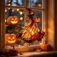 thumbnail image 5 of Liamobondopolis Stained Glass Style Witch Pumpkin Acrylic Hanging Ornament for Halloween Window Door Wall Decor 7.87 In, 5 of 8