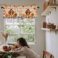thumbnail image 6 of Turkey Kitchen Valances for Windows 42x12 Inch Kitchen Curtains Valances Rod Pocket Orange Thanksgiving Pumpkin Sunflower Blue Check Bathroom Window Valances for Window Treatment Decor, 6 of 6