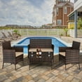 thumbnail image 2 of UBesGoo 4PCS Outdoor Rattan Furniture Set  w/ Chairs and Table, Wicker Conversation Set, Patio Bistro Table and Chairs, 2 of 10