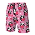thumbnail image 5 of Kdxio Panda Heart Valentine Pattern Mens Casual Shorts - Drawstring Summer Beach Sports Shorts for Men, 5 of 9