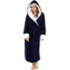 thumbnail image 2 of Bata larga con forro de Sherpa para mujer - Albornoz de felpa cálida de longitud completa de lujo Kimono Lencería Ropa de dormir suave de Navidad Xemadio WMCH-333, 2 of 7