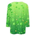 thumbnail image 4 of St Patricks Day Top Women, 3/4 Sleeve T Shirts for Women, Round Neck Blouses Tee Shirts Ladies' Casual Loose St. Patrick's Day Printed Blouse Crewneck Three Quarter Sleeves T-Shirt Top, 4 of 5