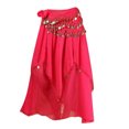 thumbnail image 1 of Falda de danza del vientre Sunnimix Traje de bailarina bufanda cadera rosa roja, 1 of 7