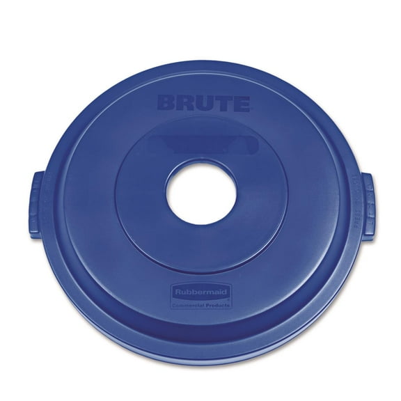 Rubbermaid Commercial Bottle/Can Recycling Top for Brute 32gal Containers, Blue