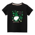 thumbnail image 2 of Lilgiuy Kids St Patricks Day Shirt Green Gnome Lucky Tees Summer Solid Color Short Sleeve Lightweight T-Shirt Saint Patrick's Day Top for Travel Vacation (Black), 2 of 5