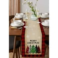 thumbnail image 2 of Table Runners 90 Inches Long Dress Scarves, Christmas Tree Farmhouse Coffee/Dining/Kitchen Table Runner for Living Room, Green Xmas Tree Red Black Plaid Rustic 13x90 Inch, 2 of 7
