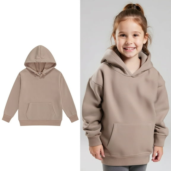 Kids Boys Hoodie Kids Khaki Hooded Lightweight Long Sleeve Hoodies Fall Clothes 4-5 Years Girl Clothes