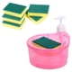 thumbnail image 5 of Dispensador de jabón con soporte para esponja, dispensador de líquido lavavajillas con 6 esponjas, Rosa, 5 of 9
