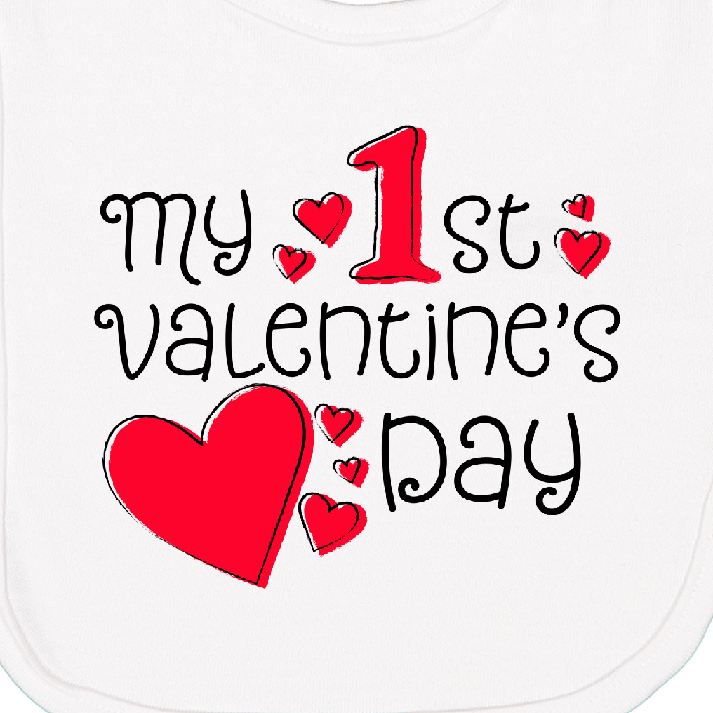 Inktastic My First Valentines Day Red Hearts Newborn Bib