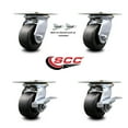 thumbnail image 2 of 4 Inch Polyolefin Swivel Caster Set 2 Swivel Locks 2 Brakes Service Caster Brand, 2 of 2