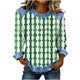 thumbnail image 3 of TaTaai Womens St Patrick Day Shirt 2025 Spring Long Sleeve Patchwork Round Neck Casual Blouse Solid Color Soft Comfy Top for Holiday Party Daily Wear Gift, 3 of 5
