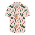 thumbnail image 5 of Rciityk Black Mens Christmas Holiday T Shirt Summer Casual Short Sleeve Button Up Shirts Vacation Hawaiian Snowflake Xmas Tree Print Tshirt, 5 of 5