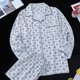 thumbnail image 5 of Conjunto de pijama de algodón para hombre, camisa informal de manga larga de talla grande, pantalones, ropa de dormir con estampado a cuadros para primavera y otoño, 5 of 5