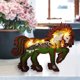 thumbnail image 4 of Estatua de madera Animal Tallado Artesanía con luz LED Adorno de escritorio para el hogar (Caballo), 4 of 7