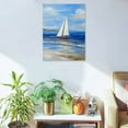 thumbnail image 5 of ZFLMY Sailboat Beach Painting Canvas Prints Modern Wall Art Home Decor for Living Room Bedroom Office 12x16in, 5 of 5