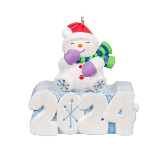 Hallmark 2024 Keepsake Mini A Snowy 2024 Christmas Ornament W Light New with Box