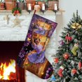 thumbnail image 1 of Isabella Encanto Tema: Calcetines de Navidad, fino lino blanco para colgar en escaleras y chimenea, decoración navideña para el hogar, regalo de Navidad. 45cm × 32cm, 1 of 5