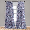 thumbnail image 2 of Paisley Window Curtains, Abstract Modern Colorful Design Ethnic Curvy Floral Pattern Print, Lightweight Decor 2-Panel Set with Rod Pocket, Pair of - 28"x95", Coral and Pale Azure Blue, by Ambesonne, 2 of 3