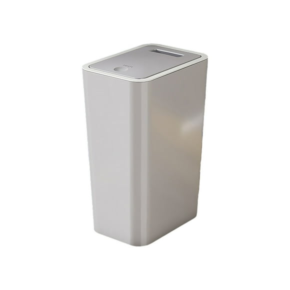 TopLLC Bathroom Trash Can with Lid, 10.5 Liters/2.8 Gallon Compact Slim Waste Basket with Press Open Lid, Waterproof Plastic Trash Bin Anti-Odor Garbage Container for Bathroom Kitchen Bedroom Office