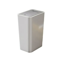 Btomtd Push Type Household Trash Can with Lid Deodorant Garbage Can for Living Room Kitchen Wastebasket for Home Use, Gray