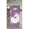 thumbnail image 3 of Ambesonne Unicorn Quilted Bedspread Set 2 Pcs, Purple Rainbow, Twin Size, Lavender White, 3 of 3