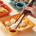 thumbnail image 7 of 1/2/4 Pack Chip Dip Serving Platter Set, Dumpling Plates with Dip Compartment, Square Serving Dish Sushi Plates, Small Dip Tray for Taco, Charcuterie, 7 of 7