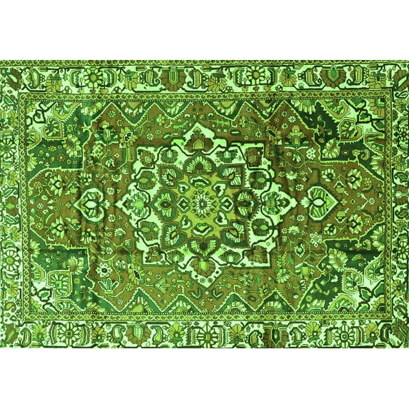 Ahgly Company Indoor Rectangle Persian Green Traditional Area Rugs, 8' x 12'