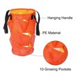 thumbnail image 5 of Uxcell 3 Gallon Hanging PE Strawberry Grow Bag with 10 Side Planting Pockets Orange, 5 of 6