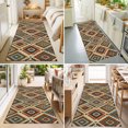 thumbnail image 6 of Bohemian Plaid Washable Runner Rugs 2'x6', Boho Southwestern Vintage Geometric Diamond Motifs Washable Runner Rug Non-Slip Sturdy Edge Binding Carpet for Bedside Hallway Runner Kitchen Galley, 6 of 9