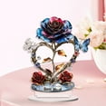 thumbnail image 4 of SSNTSY Rose Tabletop Ornament, 2D Acrylic Love Rose, Butterfly Pattern Rhinestones Desktop Ornament for Home Decoration Mother's Day Valentines Gifts, 4 of 5
