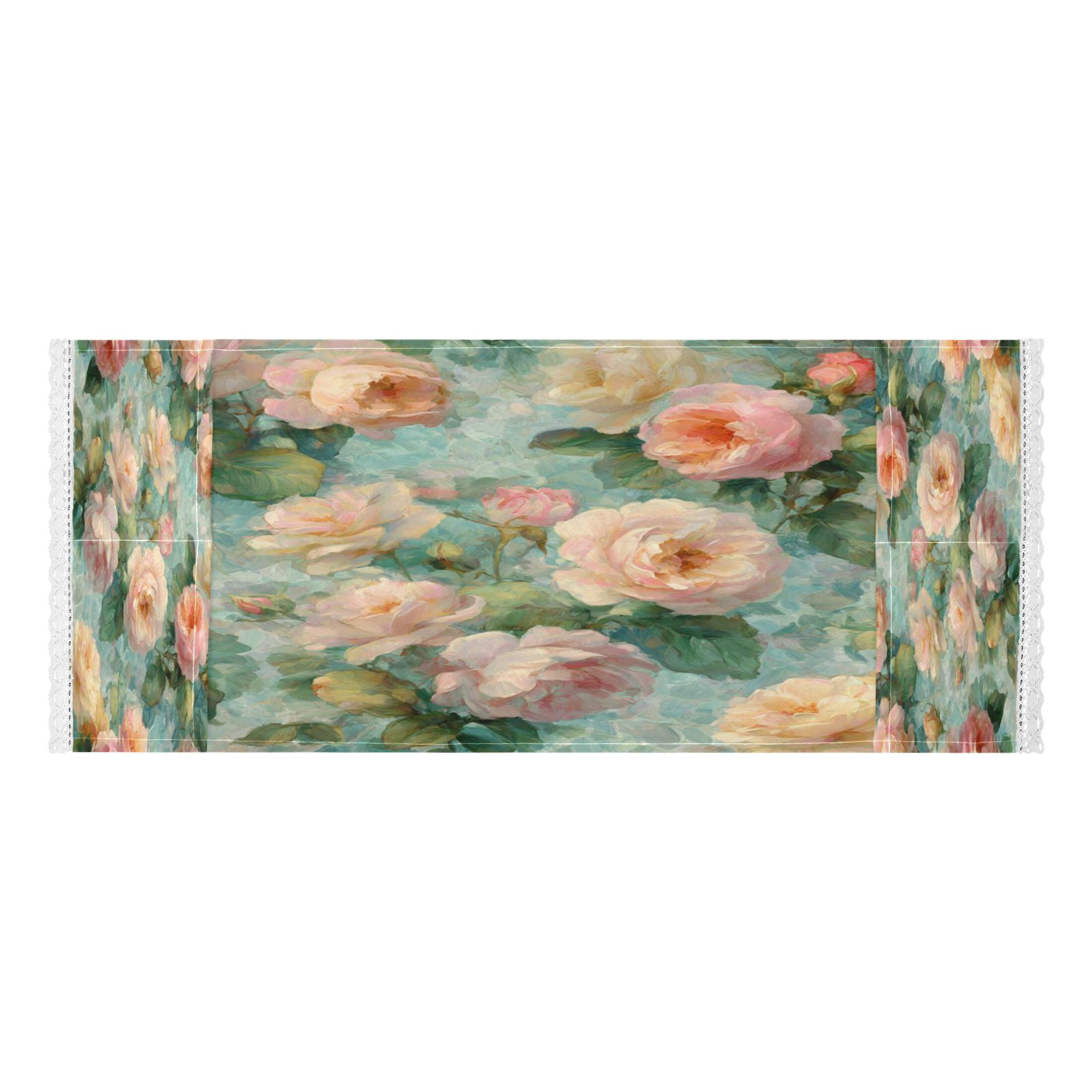 Wobogo Powder Green Rose Washing Machine Cover Dustproof Washer Dryer Cover Waterproof Laundry Room Decorative Protector