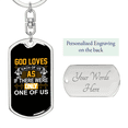 thumbnail image 2 of Were Only One Stainless Steel or 18k Gold Premium Swivel Dog Tag Keychain, 2 of 10