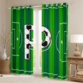 thumbnail image 2 of Erosebridal Modern Soccer Court Pattern Kids Black Out Curtains,Letter P Monogrammed Curtains Pack of 2 (42x63 Each) For Boys Teens, 2 of 7