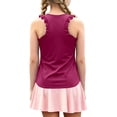 thumbnail image 4 of LILIYA Girl's Summer Workout Tank Tops Kids Ruffle Sleeveless Racerback Crewneck Casual Loose Fit Shirts Running Gym Athletic Cozy Yoga Tee Shirts, 4 of 8