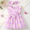 thumbnail image 5 of MEZZALL Summer Baby Girls Dress With Flower Print Sleeveless Dress And Headband Toddler Fashion O-Neck Birthday Dresses, 5 of 9