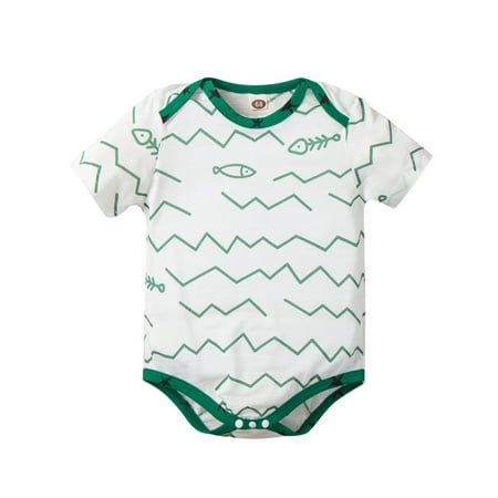 

JDEFEG Kids Clothes Toddler Kids Girls Boys Cartoon Prints Short Sleeves Romper Jumpsuit Cloths Print Jumpsuit Onesies for Baby Boy Cotton Green 68
