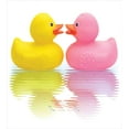 thumbnail image 3 of Ambesonne Rubber Duck Duvet Cover Sets, Duck Couple in Love, 2-King, Yellow Pink White, 3 of 7