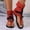 Red, variant on Plus Size Women's Casual Ankle Bootie Sandals, Solid Round Open Toe Thong Style, Rear Zipper Flat Soft Sole Footwear Brown 38