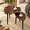 Monstera, variant on Green Monstera Leaf Nesting Coffee Table Set of 2, Modern Wooden Side Tables for Living Room Bedroom