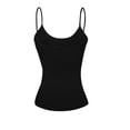 thumbnail image 2 of Basic Women Short Cami Built-In Shelf Bra - 2 Pk - Black, White, L, 2 of 6