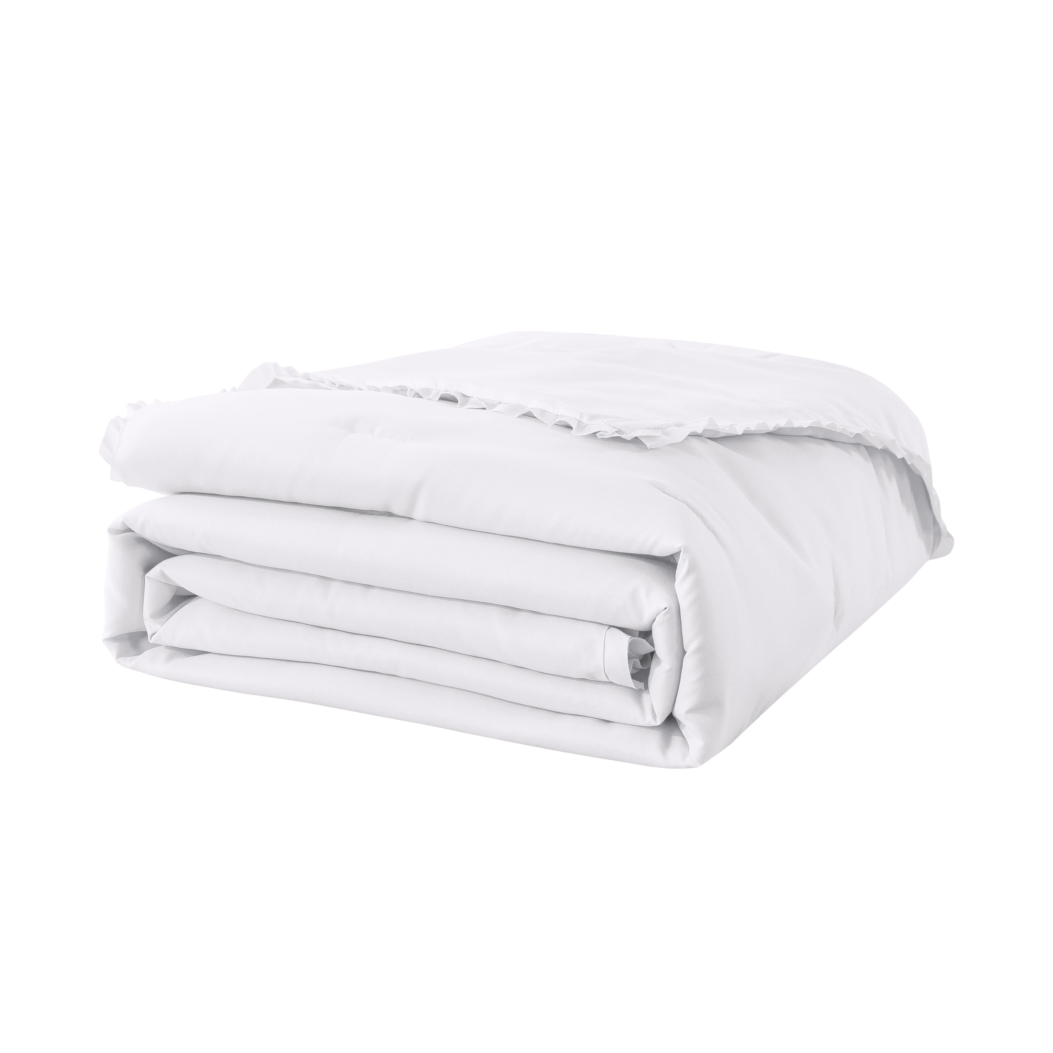 St. James Home Ruffle Down Alternative Bed Blanket, White, Full/Queen