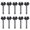 Black, variant on Set of 10 Colorful Cheerleading Keychains Polyester Cheer Bows Ribbon Keyring Accessory for Sporty Girls and Teens