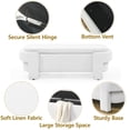 thumbnail image 3 of End of Bed Ottoman Bench, 51.5" Linen Fabric Upholstered Storage Bench with Safety Hinges and Bottom Vent, Flip Top Foot Rest  Entryway Bench for Living Room Bedroom, No Assembly, White, 3 of 8
